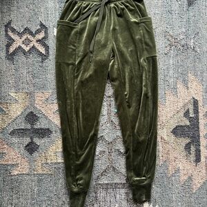 Aerie Olive Green Velour Joggers